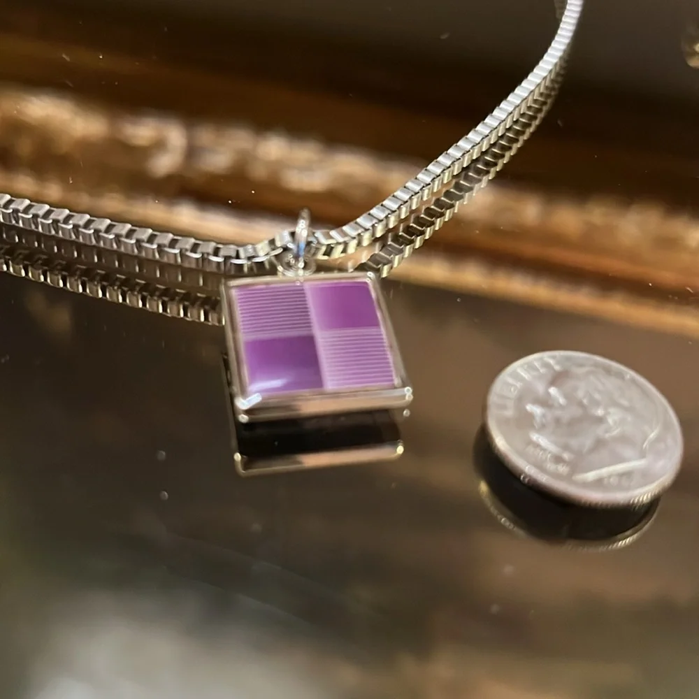 Silver Ombré Purple Pendant Necklace